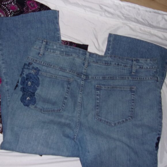 size 22w 22 w plus sized stretch bue jean twenty two denim pants womens - Picture 1 of 6